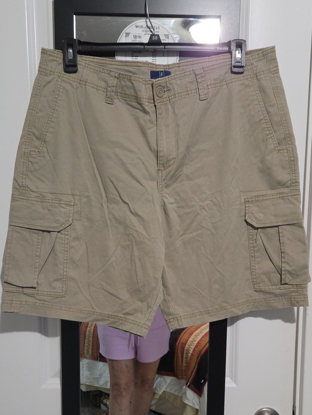 George Tan Cargo Shorts with Utility Pockets
